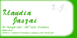 klaudia jaszai business card